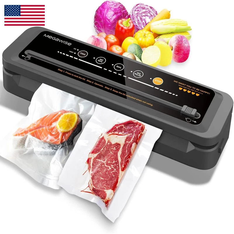 Megawise Vacuum Sealer Machine 80Kpa Suction Power Bags And Cutter Included
Opens in a new window or