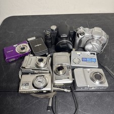 CANON PowerShot S1 IS Coolpix LUMIX Lot Of 9 Untested Cameras
