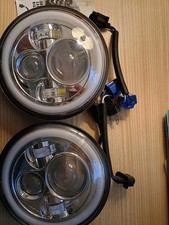 Pair 7 Inch Round Led Headlights Hilo Beam Drl Chrome For Jeep Wrangler Jk Tj
