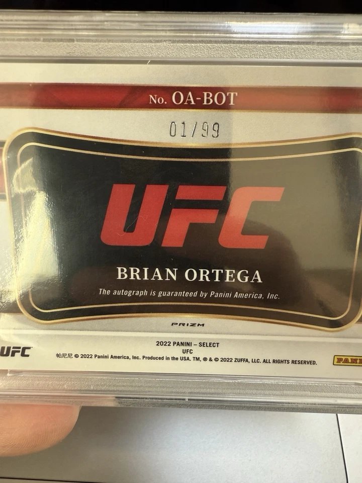 2022 Panini Select UFC - Octagon Action Brian Ortega Red Prizm /99 (AU) - Image 3 of 3