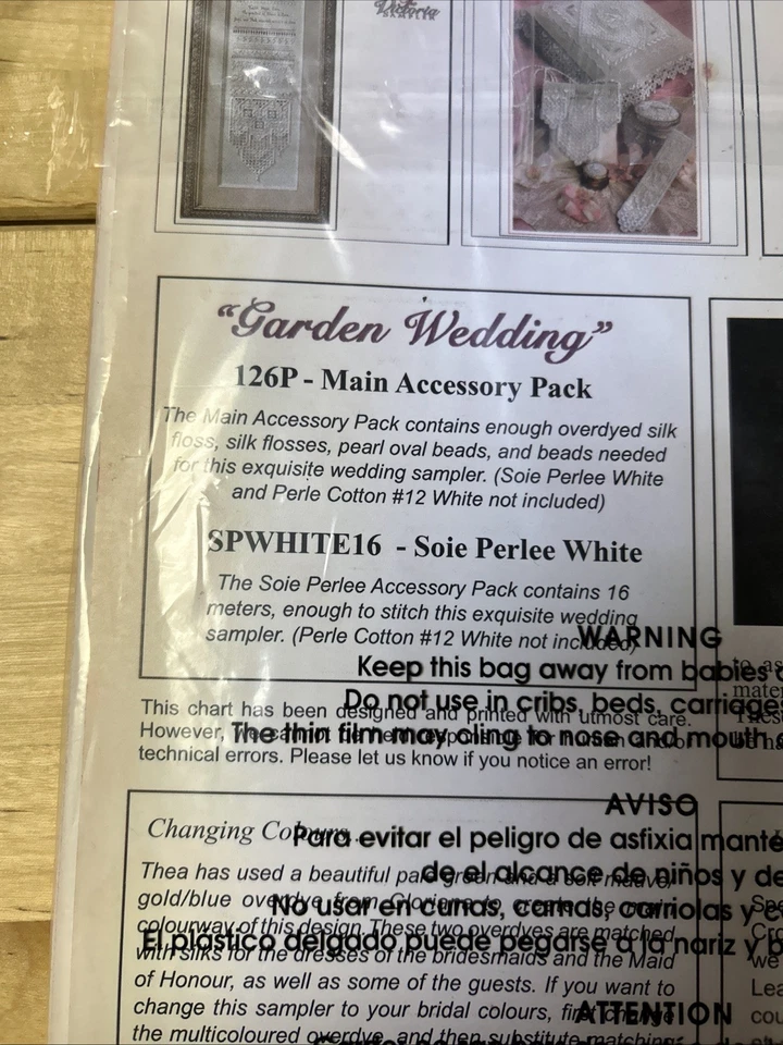 The Victoria Sampler Garden Wedding Sampler Cross Stitch Leaflet/Accessory Pack - Image 4 of 4