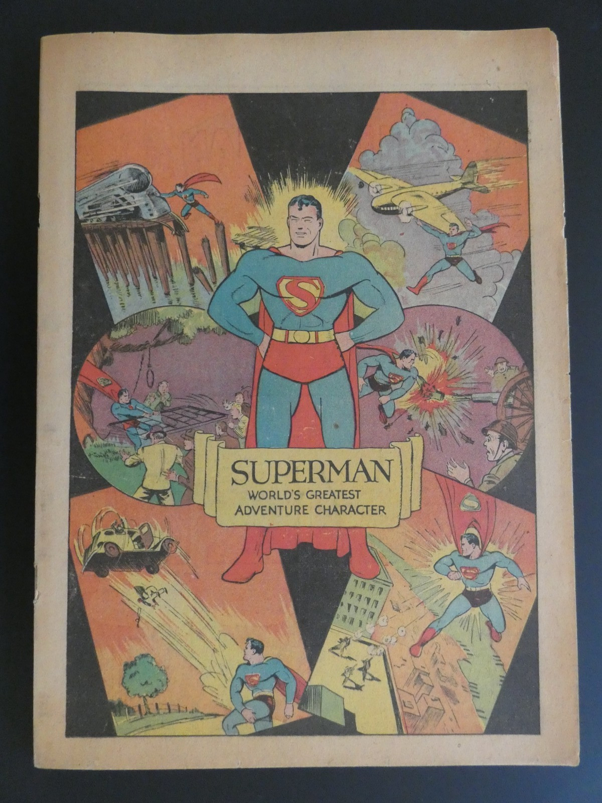 Superman #5  1940 Lex Luthor Batman #1 Full Page Ad Nice complete Coverless copy