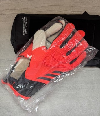 $160 Adidas Predator GL Pro Pc Goalkeeper Gloves Red Black (IX3868) Size 10