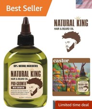 Natural Pro-Growth Castor Hair & Beard Oil - 99% Natural & Alcohol-Free