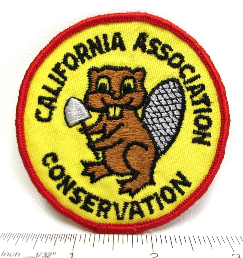 老式加州保护协会夹克布贴海狸意识 — 第 2/3 张图片