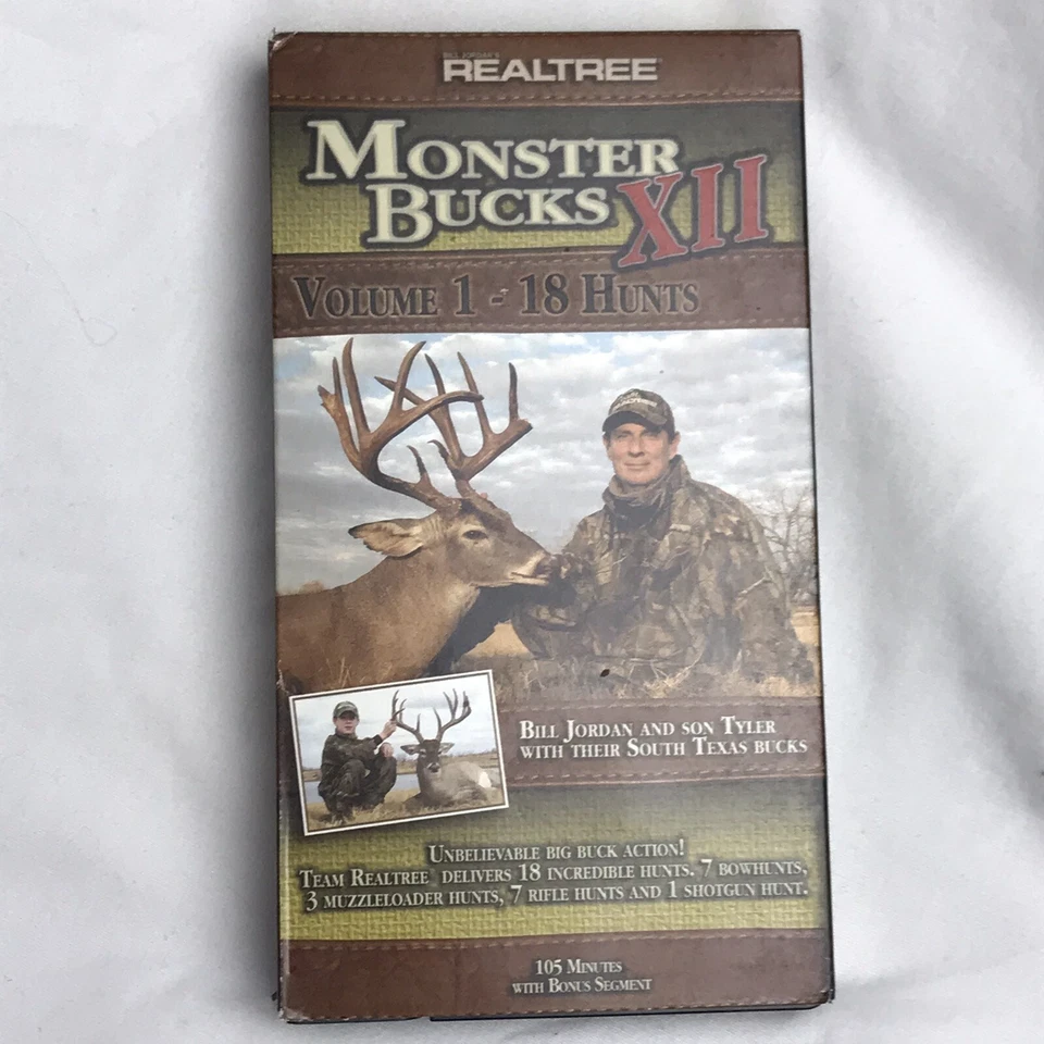 Monster Bucks XII Volume 1 18 Hunts Hunting Video VHS 105 Minutes By Realtree - Image 2 of 4