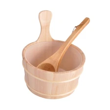 Sauna Bucket and Ladle Sauna Equipment 4L Professional Multifunctionlal Sauna