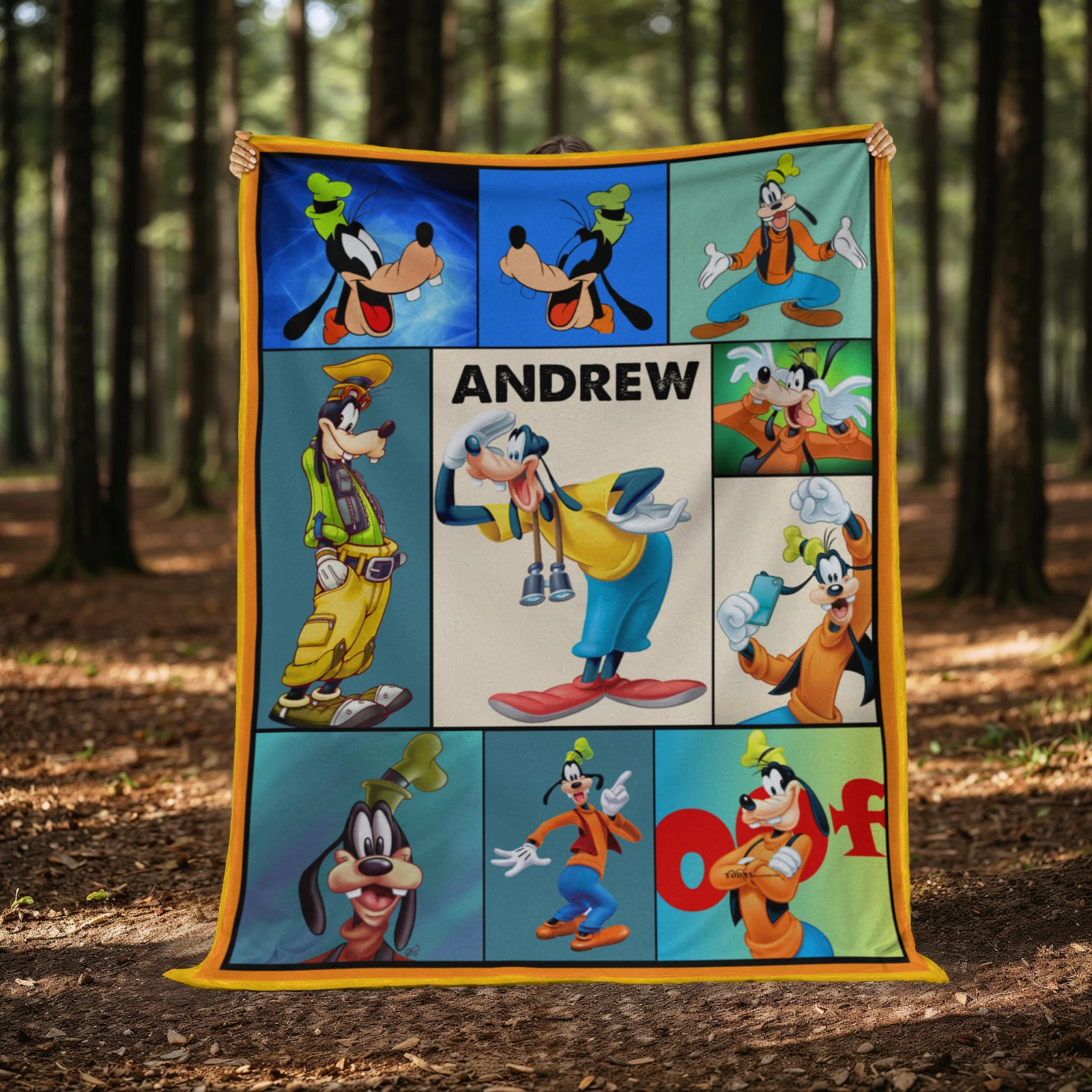 Personalized Goofy Plush Fleece Blanket for Birthday Parties