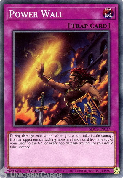 SDCS-EN037 Power Wall Common 1st Edition Mint YuGiOh Card