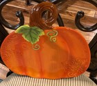 Set 3 Hobby Lobby Fall Party 1917 3D Orange Pumpkin Holiday Plates New 10.1/4” — photo 7