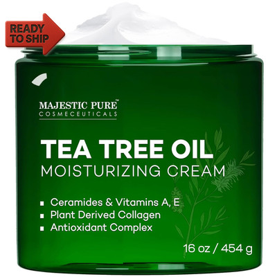 Majestic Pure Tea Tree Oil Moisturizing Cream - Body, Foot & Face Moisturizer -