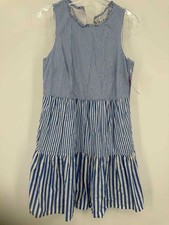 Pre-Owned J Crew Blue Size 4 Stripe Short Sleeveless Dress