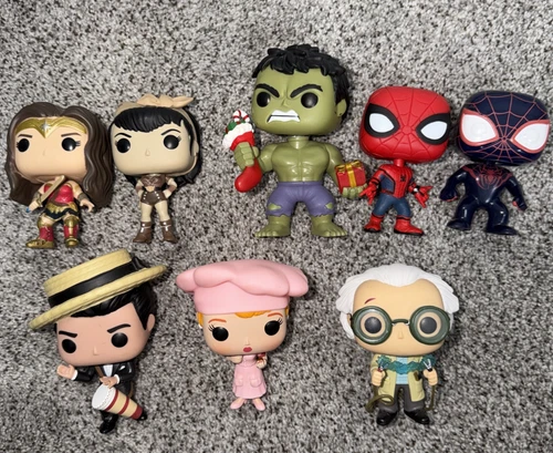 Rare Ltd Funko Pop! Vinyl Wonder Woman Spider-Man Hulk I Love Lucy Figure Lot 8