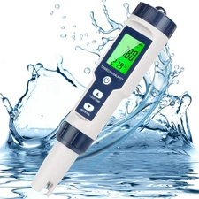 5 in 1 PH Meter for Water, PH/TDS/EC/Temp/Salt Meter, Salt Tester for Saltwat...