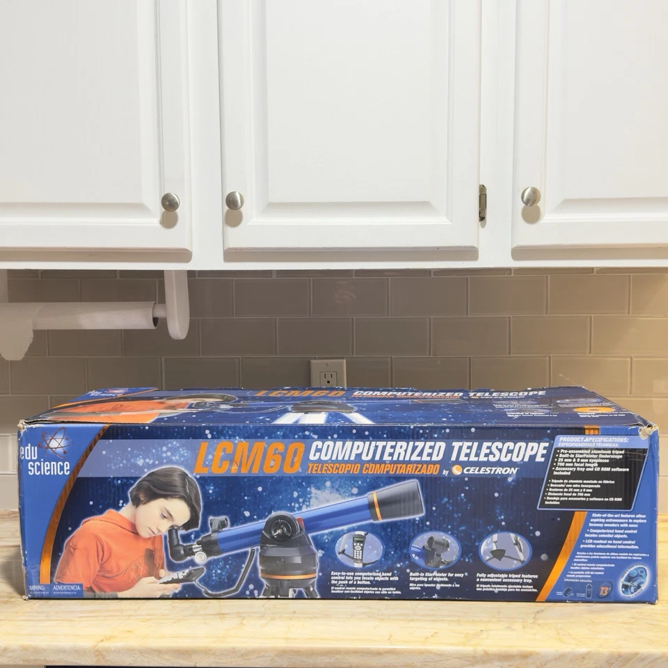 Celestron LCM60 Computerized Telescope 60mm Refractor w/ Motorized Mount Tripod - Image 2 of 4