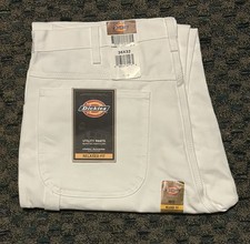 Dickies White Relaxed Fit Painters Utility Pants Mens 36x32 New With Tags NWT