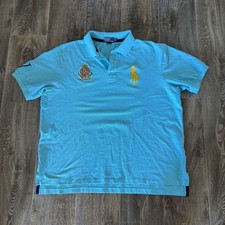 Polo Ralph Lauren Polo Shirt Mens 2XB Blue Big Pony Crest IV Embroidered Patch