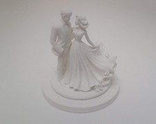 Wedding Cake Topper 3D Printed White Bride Groom Figurine Custom Handmade Gift