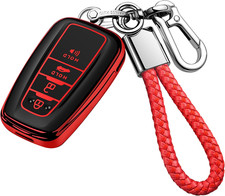 Toyota Key Fob Cover with Keychain,Special Soft TPU Key Case for 2019-2025