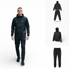 Nike Dri-Fit Black Full Tracksuit Men’s Running Suit Gym Training Athletic