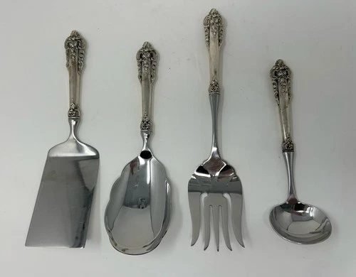Grande Baroque By Wallace 4-Piece Sterling Silver Serving Set, Nice Condition!