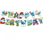 The Smurfs Bunting Happy Birthday Party Banner Children TV Show Decoration