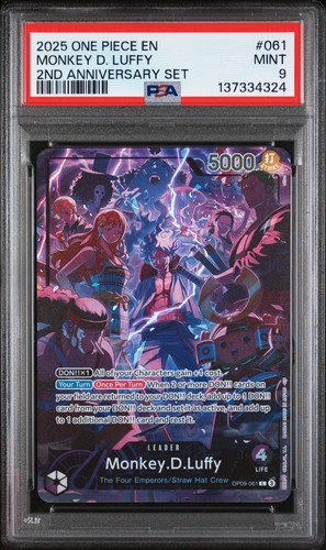 Monkey D. Luffy 061 One Piece English 2nd Anniversary One Piece PSA 9