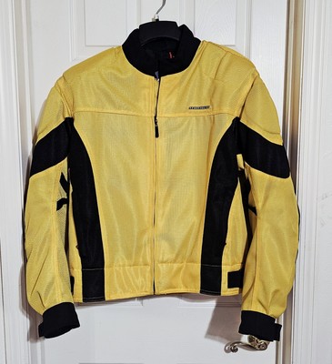 FirstGear Mesh Tex Motorcycle Jacket - Mens XL Yellow Hypertex  Padded - Liner