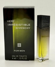 VERY IRRESISTIBLE GIVENCHY For Men Mini Perfume EDT .13 oz 4 ml RARE, New In Box