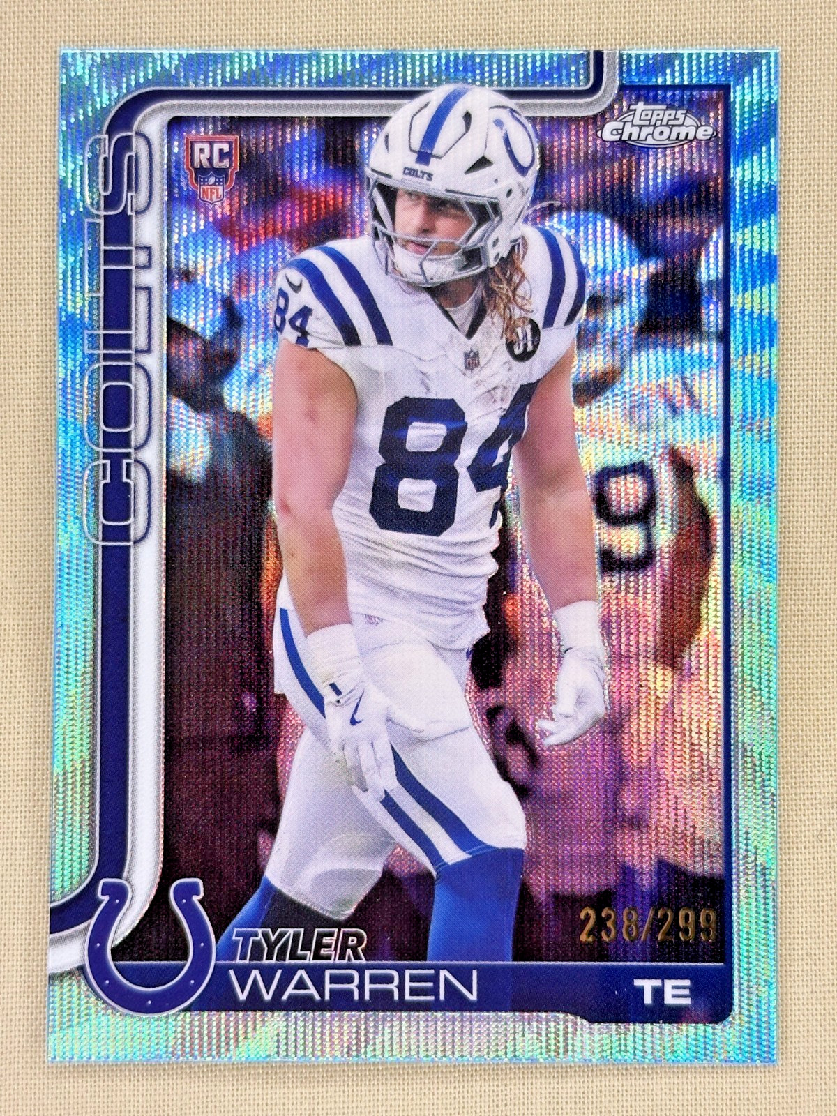 2025 Topps Chrome Tyler Warren RC Teal Refractor /299 Indianapolis Colts #346