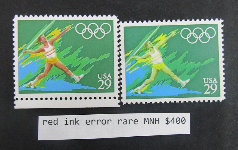 nystamps US Errors,Freak,Oddities Stamp MNH Red Ink Error Rare $400 L10x1276