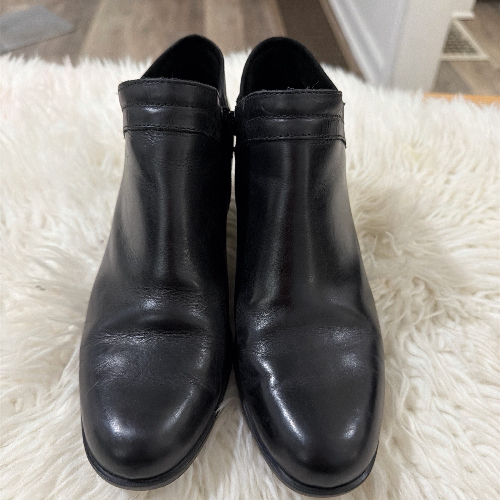 Born Women's Leather Ankle Boots Black Size 7