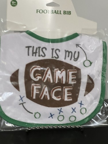NEW  2 Infant  Baby  Football Bib Green Game Face And 1st Football Season Bibs