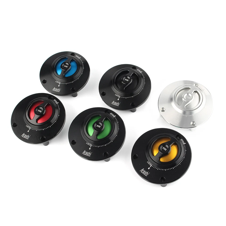 Cubierta de tapa de tanque de gasolina de motocicleta sin llave para Yamaha YZF R1 R6 FZ6R dorado/negro Foto 4 de 4