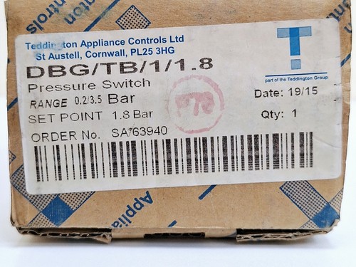 Teddington Controls DBG/TB/1 Pressure Switch Set Point 1.8 Bar Range 0.2/3.5 Bar - Picture 3 of 11