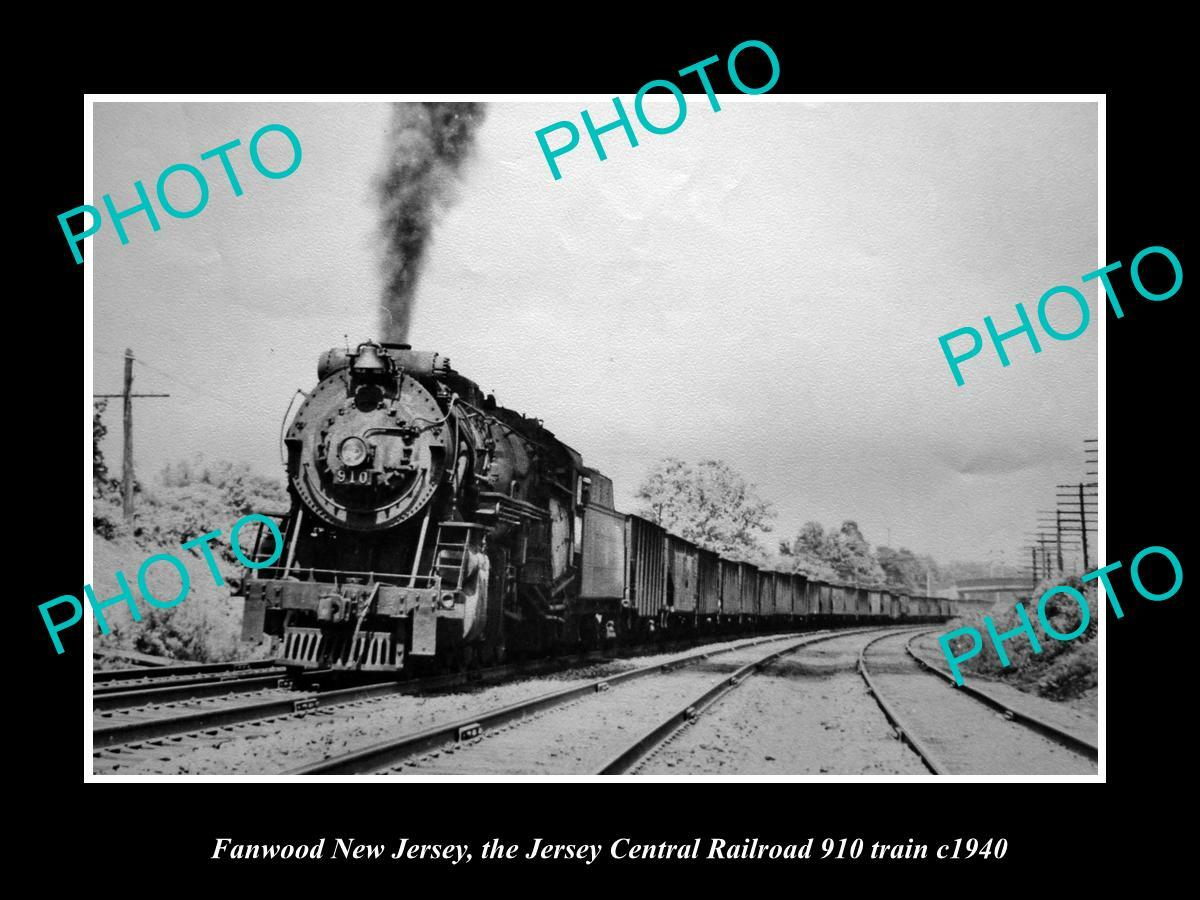 8x6 HISTORIC PHOTO FANWOOD NEW JERSEY JERSEY CENTRAL RAILROAD 910 TRAIN ...