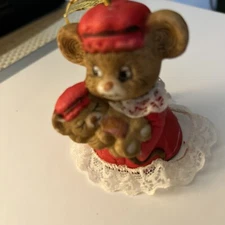 Vintage Jasco Caring Critter Chimers Christmas Ornament Bell Mom And Child