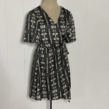 Show Me Your MuMu Snake Print Andrea Wrap Dress Womens Size Small Black Blush