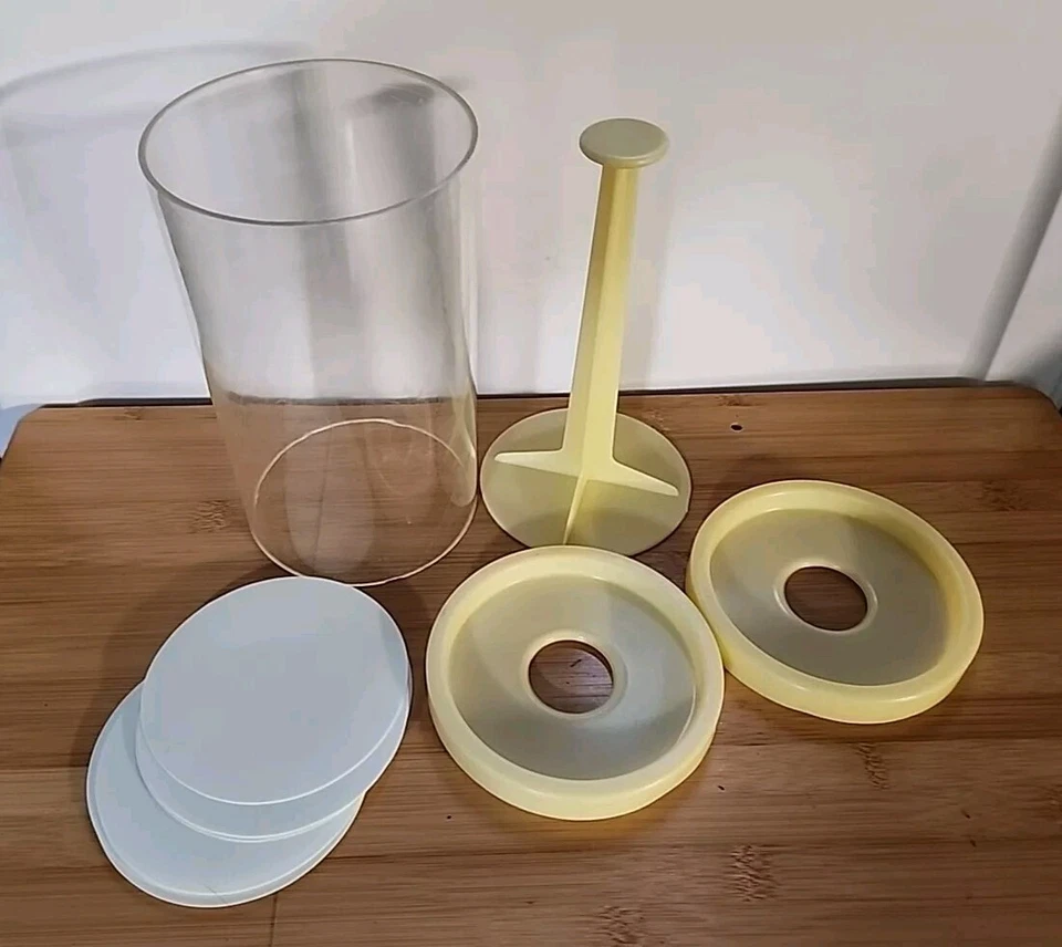 Prensa de hamburguesas de plástico prensa de hamburguesas prensa de hamburguesas vintage con divisores  Foto 4 de 4