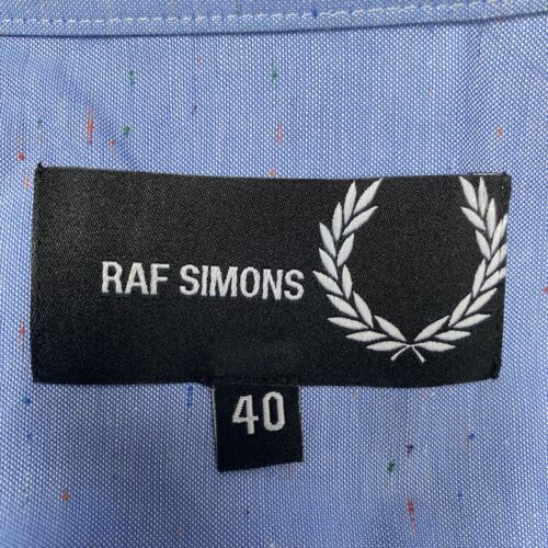 RAF SIMONS Shirt Mens Medium 40 Blue Mod Ska 60s Casuals Button Up - Picture 16 of 19