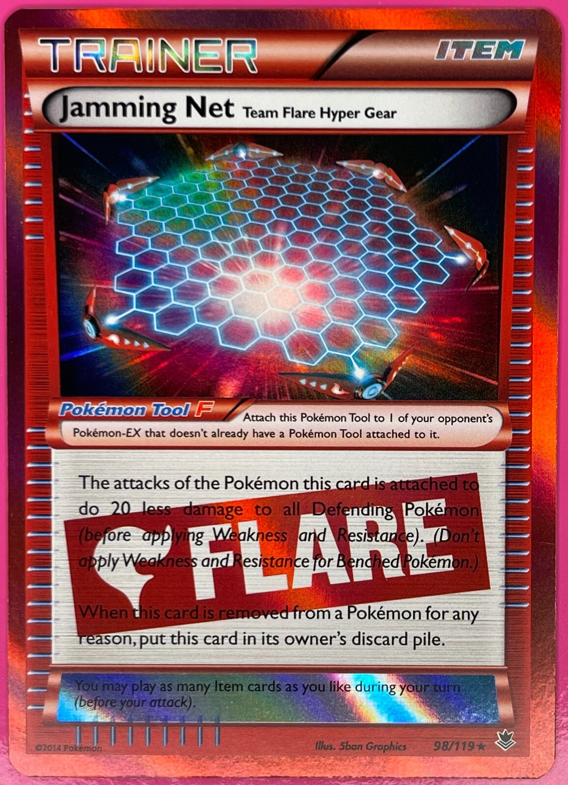 Jamming Net 98/119 XY Phantom Forces Holo Rare Pokemon Trainer Card MP 2014 USA