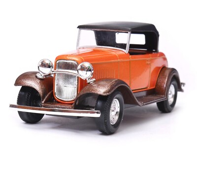 Ford Roadster Classic American Car Model Orange Diecast 1:34-1:39 Scale Welly