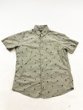 Eddie Bauer Shirt Mens Medium Gray Pattern Cotton Classic Fit Collar Button Down