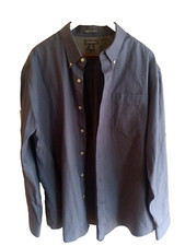 Eddie Bauer XL Blue Button Shirt Long Sleeve Relaxed Fit Wrinkle Free
