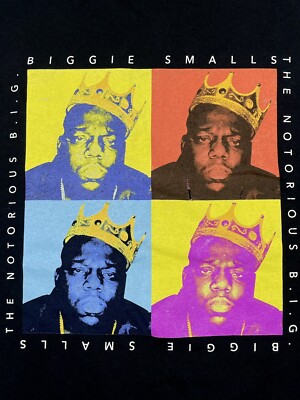 NOTORIOUS BIG BIGGIE SMALLS CROWN ADULT UNISEX T-SHIRT SIZE XL POP