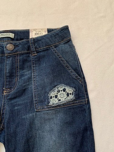 NWT Mudd Girls Porkchop Crochet Bermuda Denim Jean Shorts 10 - Picture 3 of 6