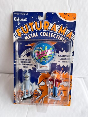 ROCKET USA FUTURAMA METALL SAMMLERSTÜCK BENDER & FRY DRUCKGUSS FIGUREN DRINK SLURM