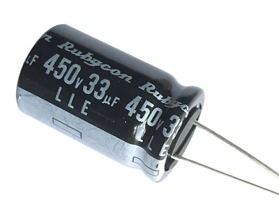 33uF 450V Rubycon (JAPAN) LLE, 105°C, Extra long life 20,000 hours– ref:a844