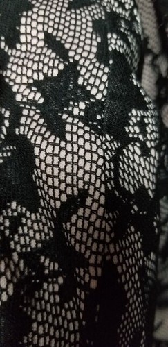 Tahari Size 8 Blush NWT Black Floral Lace Feminine Romantic Goth Sheath Dress - Picture 3 of 7