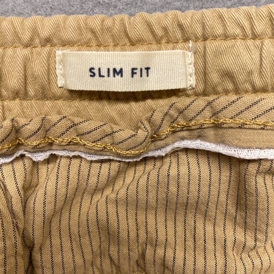 Marine Layer Pants Mens XXLarge Saturday Slim Tan Twill Pull On Organic